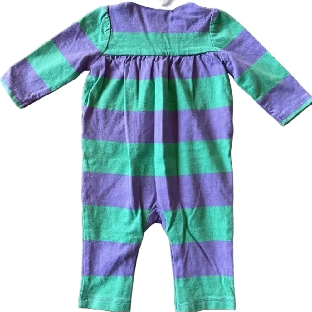 Ralph Lauren Lavender and Green Infant 3M Onesie